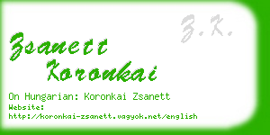 zsanett koronkai business card